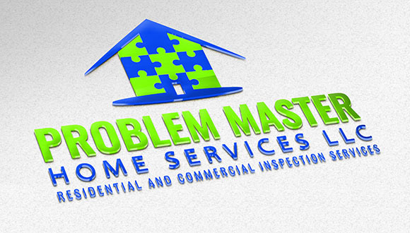 A 3D rendering of the Problem Master Home Services logo